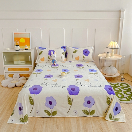 91家纺网 家纺一手货源 找家纺 （总）卡普 2025新款牛奶绒印花单床单