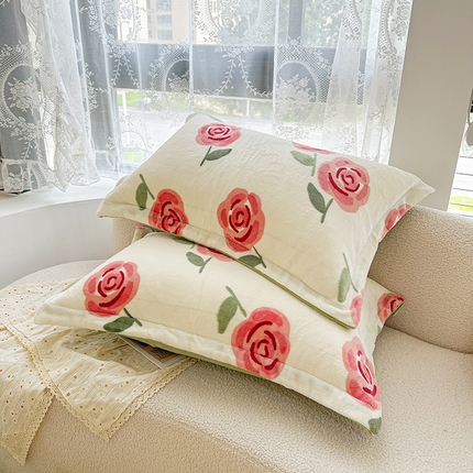 91家纺网 家纺一手货源 找家纺 （总）卡普二店 2024新款牛奶绒印花单枕套