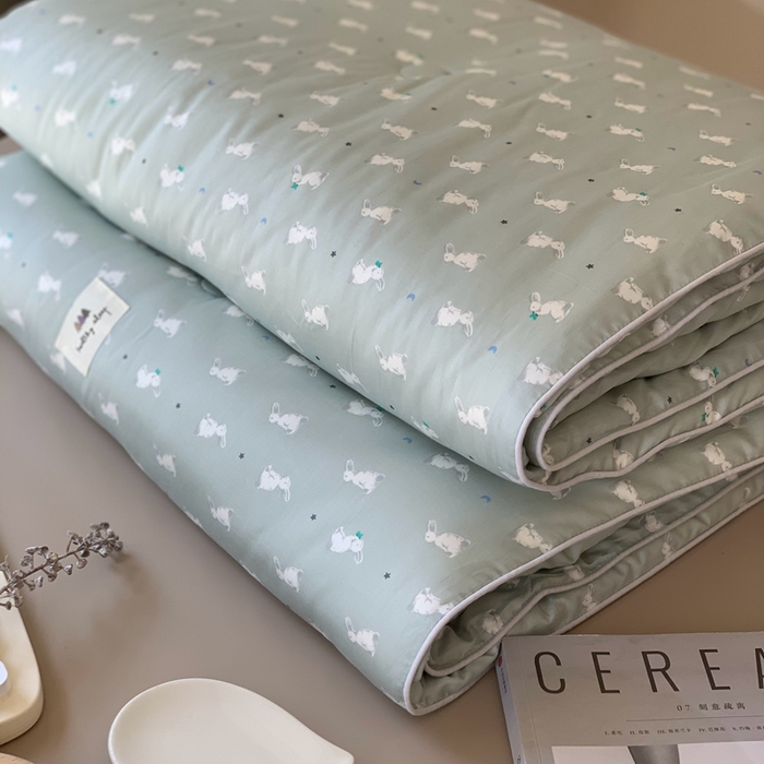 91家纺网 家纺一手货源 找家纺 汇庭 2024新品·雅棉春秋被系列--实拍图 格恩兔