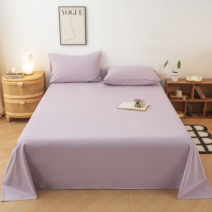 寐眠 2024新款全棉磨毛床单枕套 酱紫色