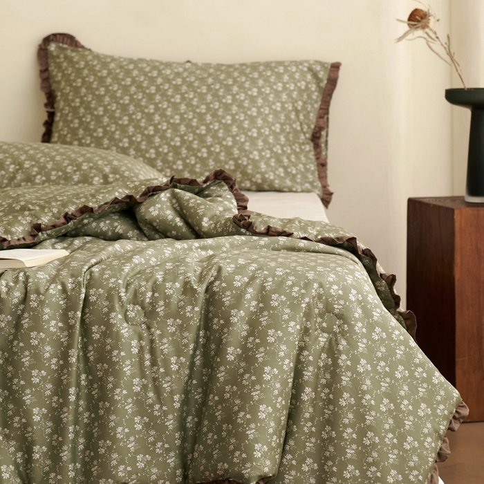 91家纺网 家纺一手货源 找家纺 汇庭 2024秋冬新款·铂金雅棉系列--棚拍 苏美尔绿