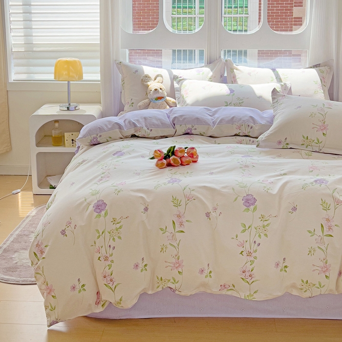 91家纺网 家纺一手货源 找家纺 暖芯优选 2025直播爆款全棉ins印花四件套纯棉床单床笠学生三件套9月上新 千华韶梦