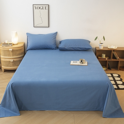 91家纺网 家纺一手货源 找家纺 寐眠 2024新款全棉磨毛床单枕套 海蓝色