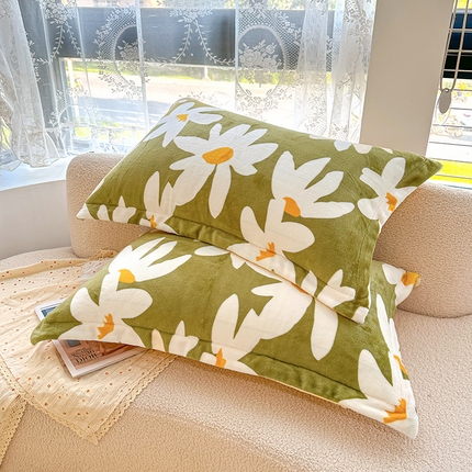 91家纺网 家纺一手货源 找家纺 （总）卡普二店 2024新款牛奶绒印花单枕套