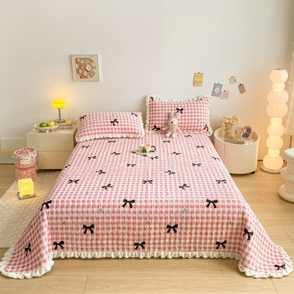 91家纺网 家纺一手货源 找家纺 （总）家喜爱 2024新款牛奶绒花边床盖