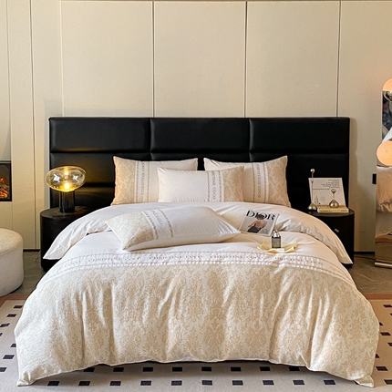 91家纺网 家纺一手货源 找家纺 （总）床绮 2024新款全棉三层纱磨毛四件套