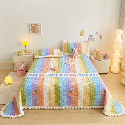 91家纺网 家纺一手货源 找家纺 （总）家喜爱 2024新款牛奶绒花边床盖