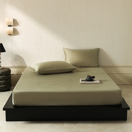 91家纺网 家纺一手货源 找家纺 三味舒屋 2025秋冬新款60S天丝棉磨毛单品系列单床笠 烟栗绿