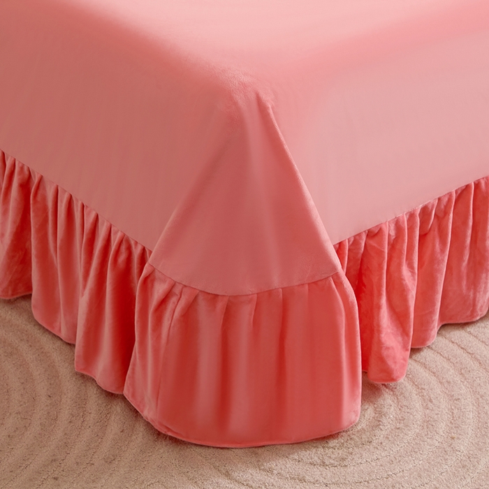 91家纺网 家纺一手货源 找家纺 2024新款母婴级花边床单款婴儿绒刺绣四件套 长相思-温柔玉