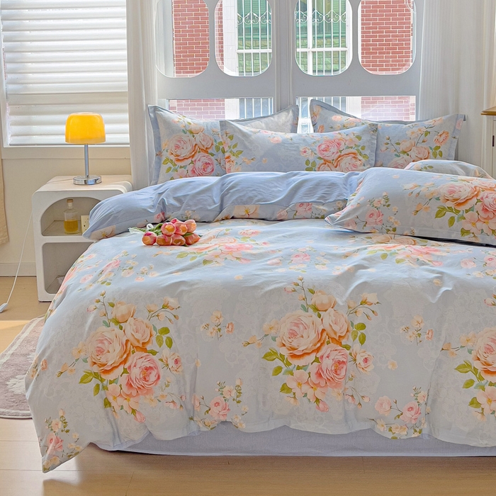 91家纺网 家纺一手货源 找家纺 暖芯优选 2025直播爆款全棉ins印花四件套纯棉床单床笠学生三件套9月上新 且听风铃