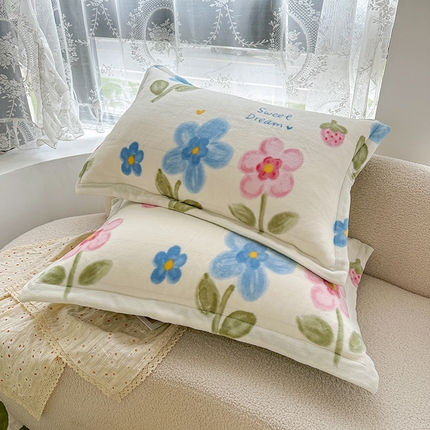 91家纺网 家纺一手货源 找家纺 （总）卡普二店 2024新款牛奶绒印花单枕套