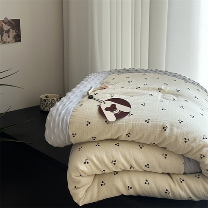 91家纺网 家纺一手货源 找家纺 （总）U被家纺 2025新款全棉皱皱纱布豆豆四季被