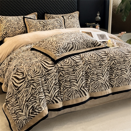 91家纺网 家纺一手货源 找家纺 （总）首尔家纺 2024新款牛奶绒轻奢宽边法式印花四件套