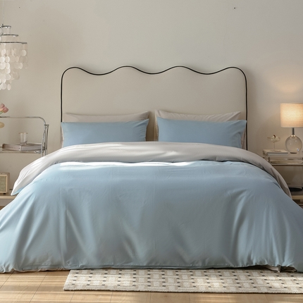 91家纺网 家纺一手货源 找家纺 （总）ONE TWO ONE 121 2024新款A类高支高密全棉陶瓷磨毛纯色四件套