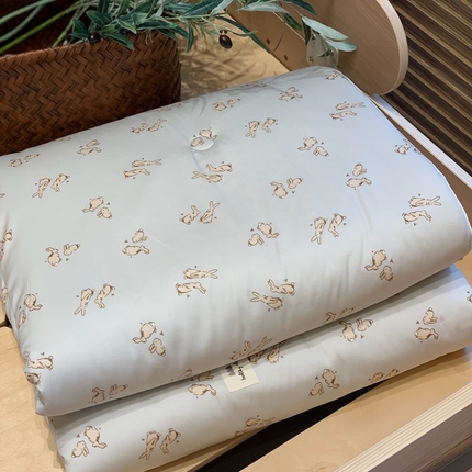 汇庭 2024新品·雅棉春秋被系列--实拍图 小兔跳跳蓝