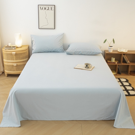 91家纺网 家纺一手货源 找家纺 寐眠 2024新款全棉磨毛床单枕套 婴儿蓝