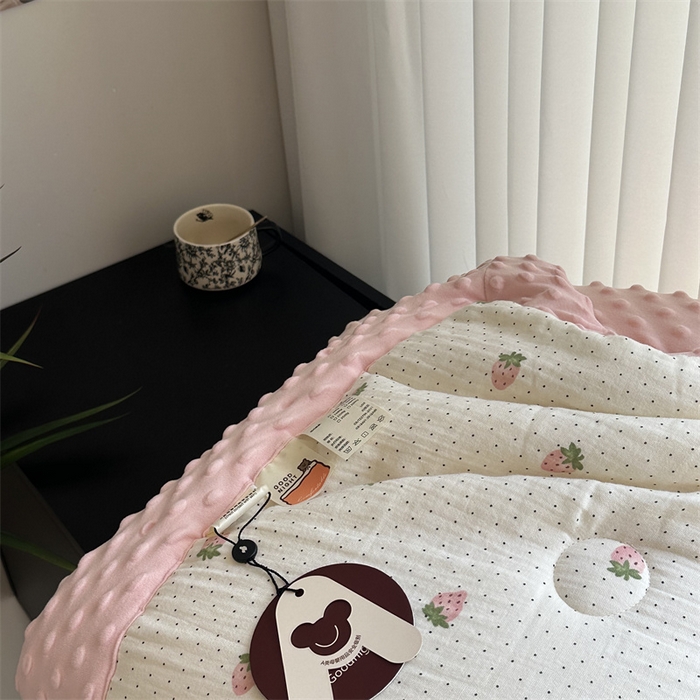 91家纺网 家纺一手货源 找家纺 （总）U被家纺 2025新款全棉皱皱纱布豆豆四季被