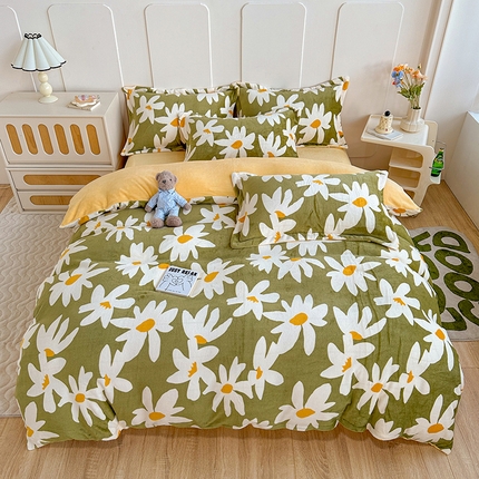 91家纺网 家纺一手货源 找家纺 （总）卡普 2025新款牛奶绒印花四件套