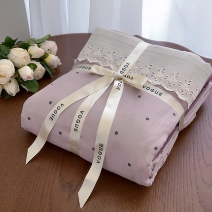 91家纺网 家纺一手货源 找家纺 （总）黛馨 2025新款全棉双层纱贴边款四件套