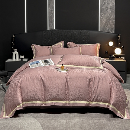 91家纺网 家纺一手货源 找家纺 （总）金纱玉纺家纺 2024新款轻奢双拼角全棉提花四件套（特价）