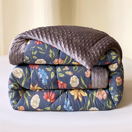 云家 2024新款A类全棉豆豆绒被子被芯纯棉豆豆被冬被大豆被 百草园