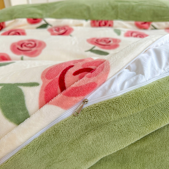 91家纺网 家纺一手货源 找家纺 卡普二店 2024新款牛奶绒印花四件套 柔伊