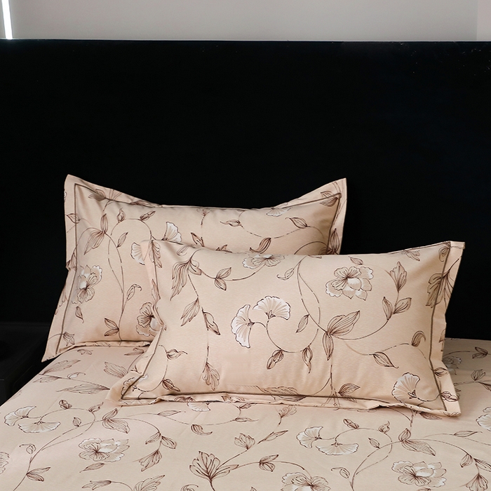 91家纺网 家纺一手货源 找家纺 贝兰仙奴 2024新款亲肤舒适全棉磨毛多规格系列单枕套 美兮咖