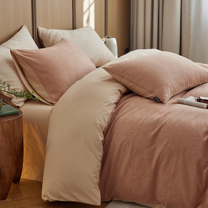 91家纺网 家纺一手货源 找家纺 （总）2024新款提花大雁纹糯感全棉磨毛四件套（欧式茛苕纹）