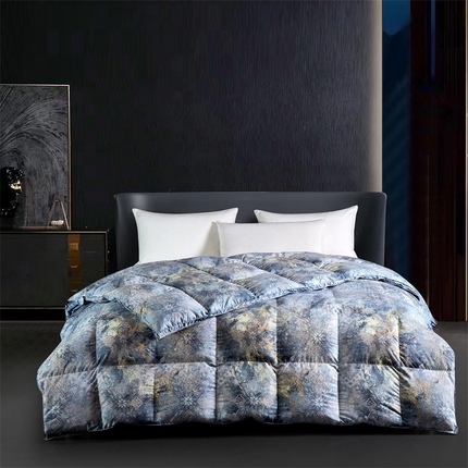 静若居羽绒被壳 2024羽绒被壳印花糯棉静音软糯面料羽绒被壳厂家直销 墨影