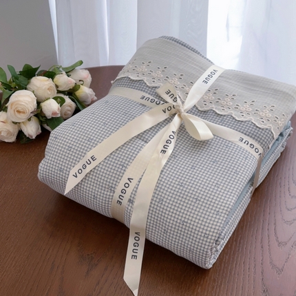 91家纺网 家纺一手货源 找家纺 （总）黛馨 2025新款全棉双层纱贴边款四件套