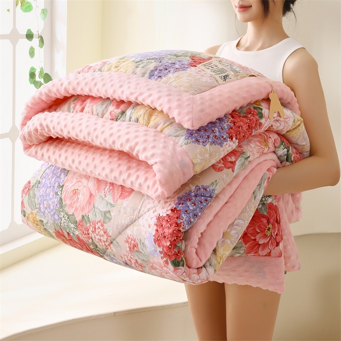 91家纺网 家纺一手货源 找家纺 云家 2024新款A类全棉豆豆绒被子被芯纯棉豆豆被冬被大豆被 一路繁花