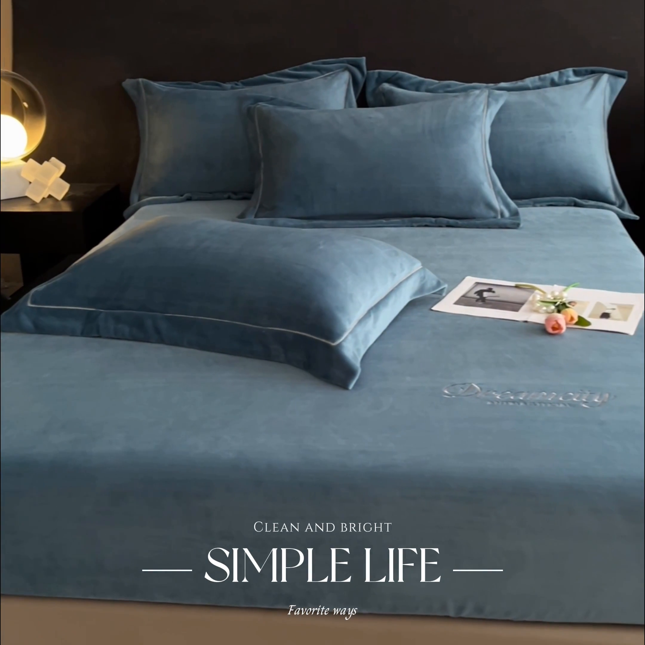 91家纺网 家纺一手货源 找家纺 2025新款A类牛奶绒刺绣床笠-森迪 森迪-天空蓝