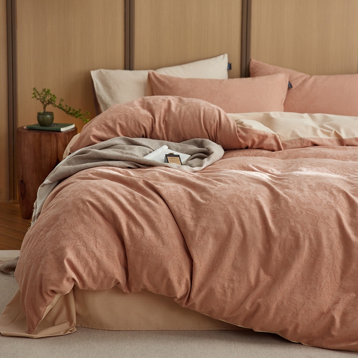 91家纺网 家纺一手货源 找家纺 （总）2024新款提花大雁纹糯感全棉磨毛四件套（欧式茛苕纹）