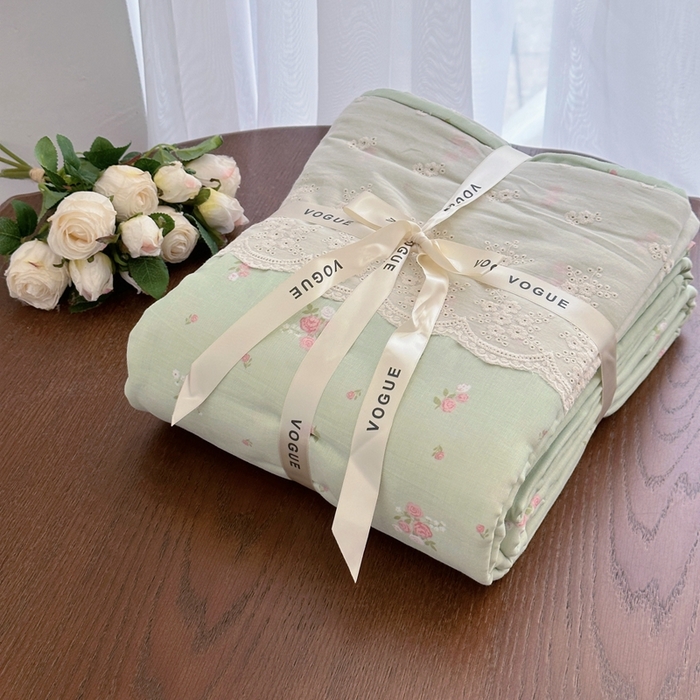 91家纺网 家纺一手货源 找家纺 （总）黛馨 2025新款全棉双层纱贴边款四件套