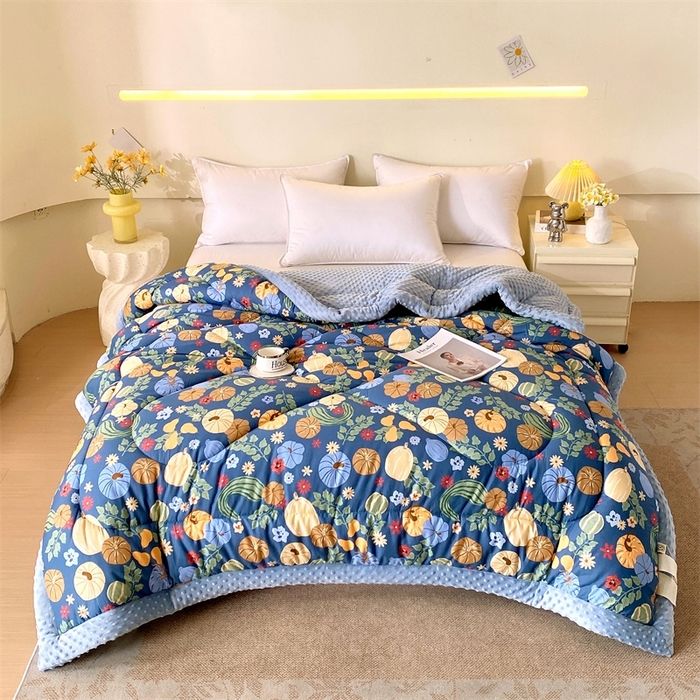 91家纺网 家纺一手货源 找家纺 云家 2024新款A类全棉豆豆绒被子被芯纯棉豆豆被冬被大豆被 丰收季节