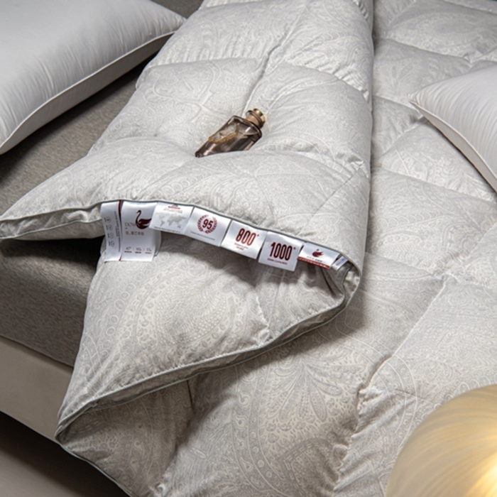 91家纺网 家纺一手货源 找家纺 静若居羽绒被壳 2024新款全棉印花羽绒被爆款羽绒被壳厂家直销 佩里奶白色