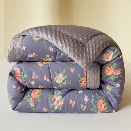 91家纺网 家纺一手货源 找家纺 云家 2024新款A类全棉豆豆绒被子被芯纯棉豆豆被冬被大豆被 浪漫花开