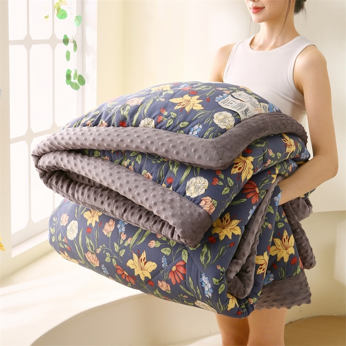 91家纺网 家纺一手货源 找家纺 云家 2024新款A类全棉豆豆绒被子被芯纯棉豆豆被冬被大豆被 百草园