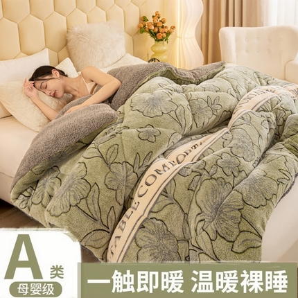 2025新款直播雪花绒冬被法莱绒羊羔绒牛奶绒被子被芯 枝繁叶茂