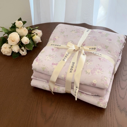 91家纺网 家纺一手货源 找家纺 （总）黛馨 2025新款A类小清新双层纱四件套（实拍）