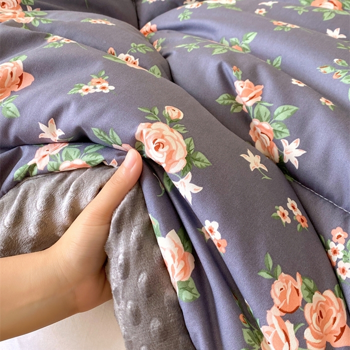 91家纺网 家纺一手货源 找家纺 云家 2024新款A类全棉豆豆绒被子被芯纯棉豆豆被冬被大豆被 浪漫花开