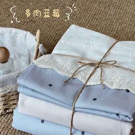 91家纺网 家纺一手货源 找家纺 （总）2024新款全棉印花双层纱四件套--蕾丝花边款