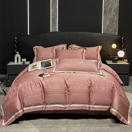 91家纺网 家纺一手货源 找家纺 （总）金纱玉纺家纺 2024新款轻奢双拼角全棉提花四件套（特价）