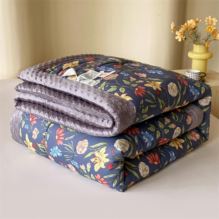 91家纺网 家纺一手货源 找家纺 云家 2024新款A类全棉豆豆绒被子被芯纯棉豆豆被冬被大豆被 百草园