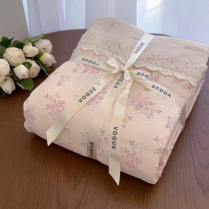 91家纺网 家纺一手货源 找家纺 （总）黛馨 2025新款全棉双层纱贴边款四件套