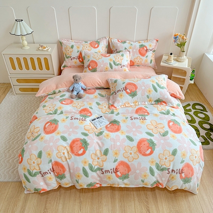 91家纺网 家纺一手货源 找家纺 （总）卡普二店 2025新款牛奶绒印花四件套