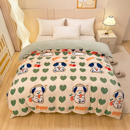 卡普二店 2024新款牛奶绒印花单被套 快乐布鲁