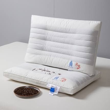 91家纺网 家纺一手货源 找家纺 （总）昕科 2025新款全棉酒店荞麦枕-高中低款-纯棉护颈椎枕头星级酒店荞麦壳枕芯