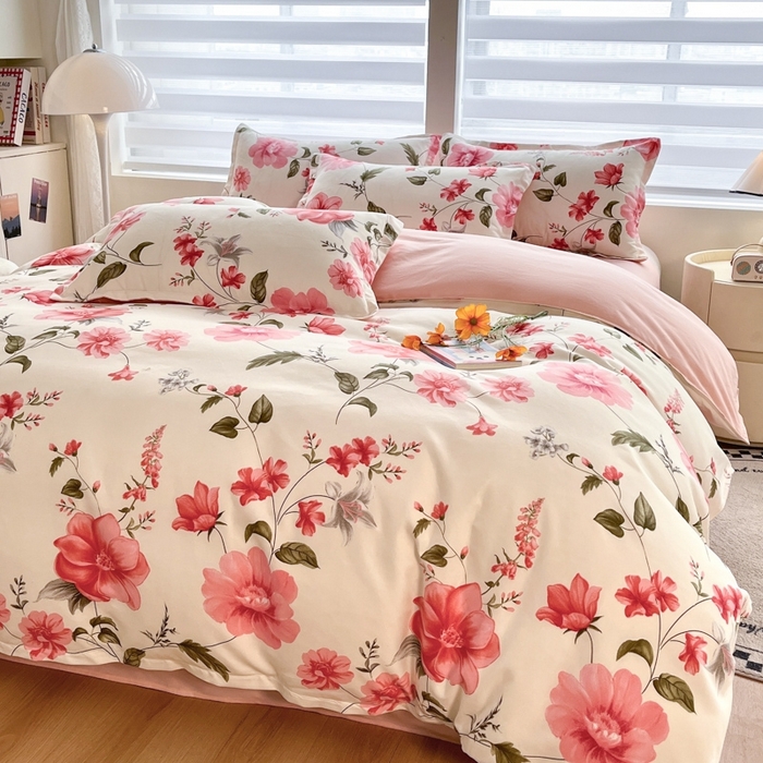 91家纺网 家纺一手货源 找家纺 米瑞娜 2025新款植物羊绒四件套 浅韵