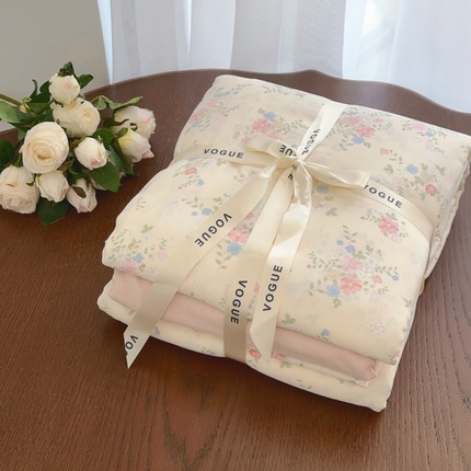 91家纺网 家纺一手货源 找家纺 （总）黛馨 2025新款A类小清新双层纱四件套（实拍）